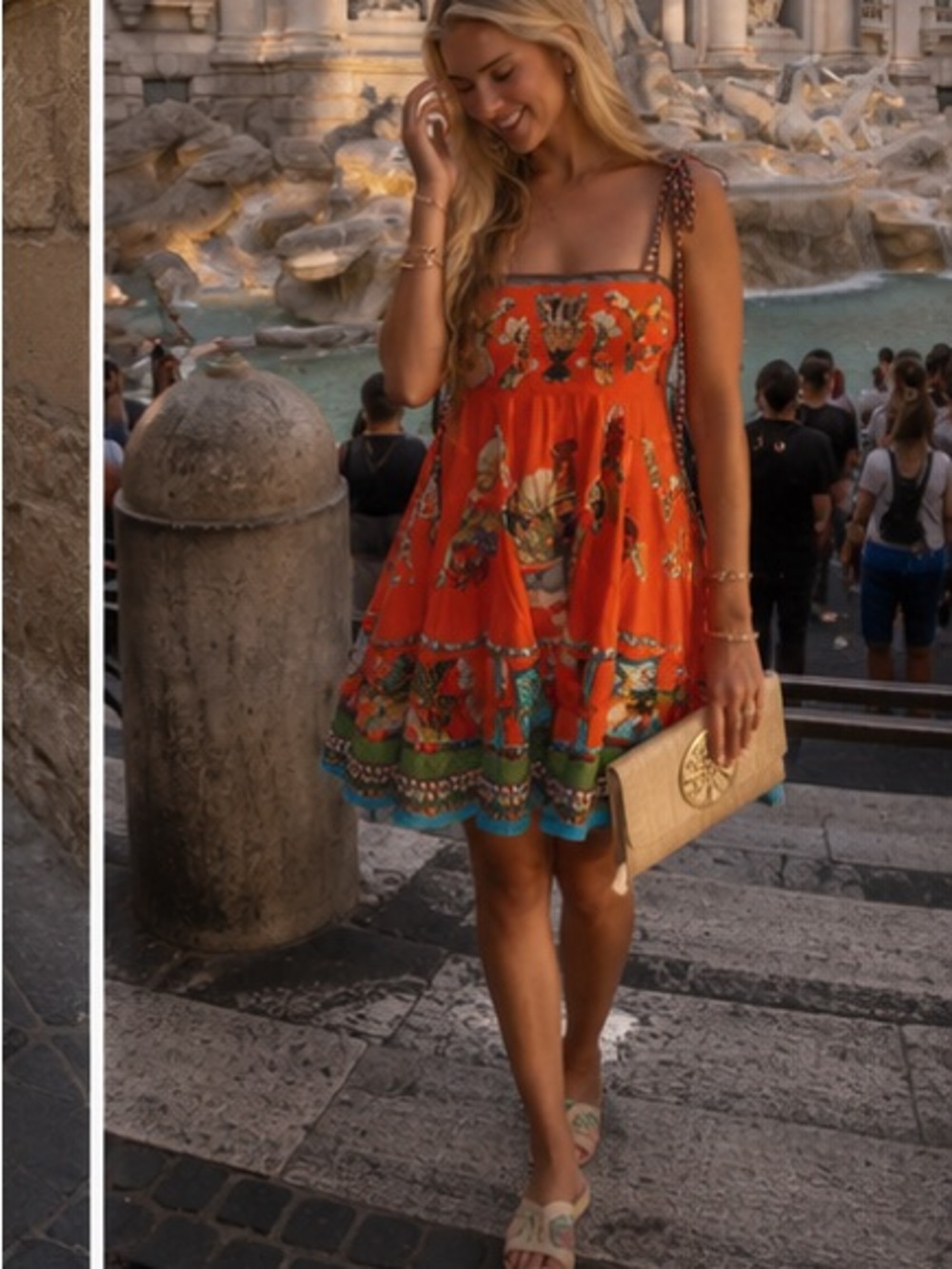 Alemais Orange Printed Mini Sundress Best color  for Fall - Picture 10 of 11